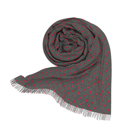 Cherry Polka Dot Light Scarf - Perfect for Spring & Autumn Fashion, Lightweight Scarf for Women, Cute Accessory, Ideal for Layering, Gift Idea