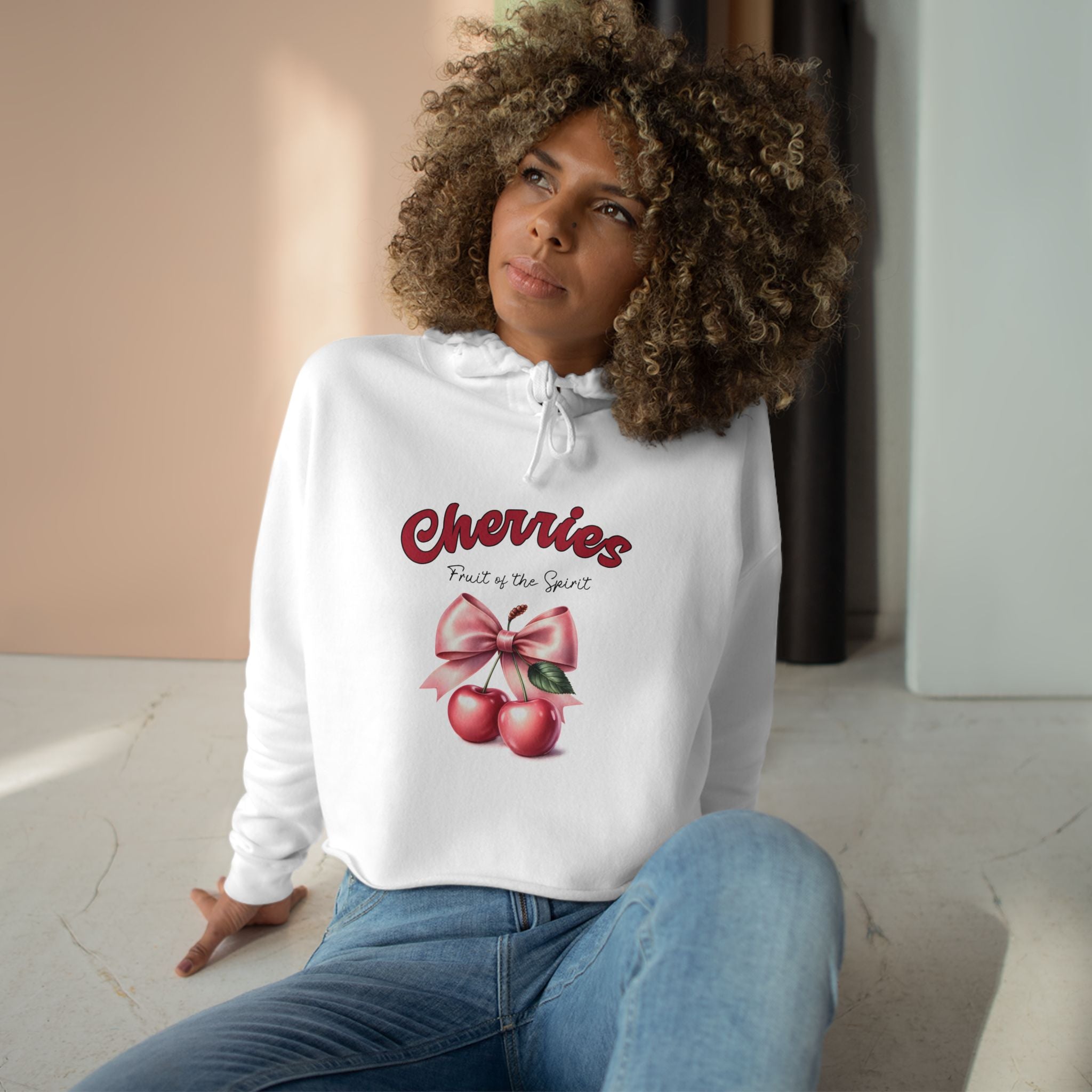 Fruit of the Spirit Crop Hoodie - Cherries Design