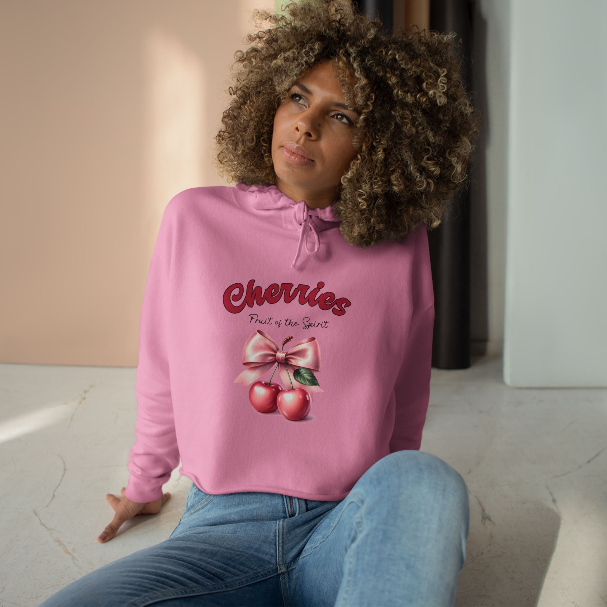 Fruit of the Spirit Crop Hoodie - Cherries Design