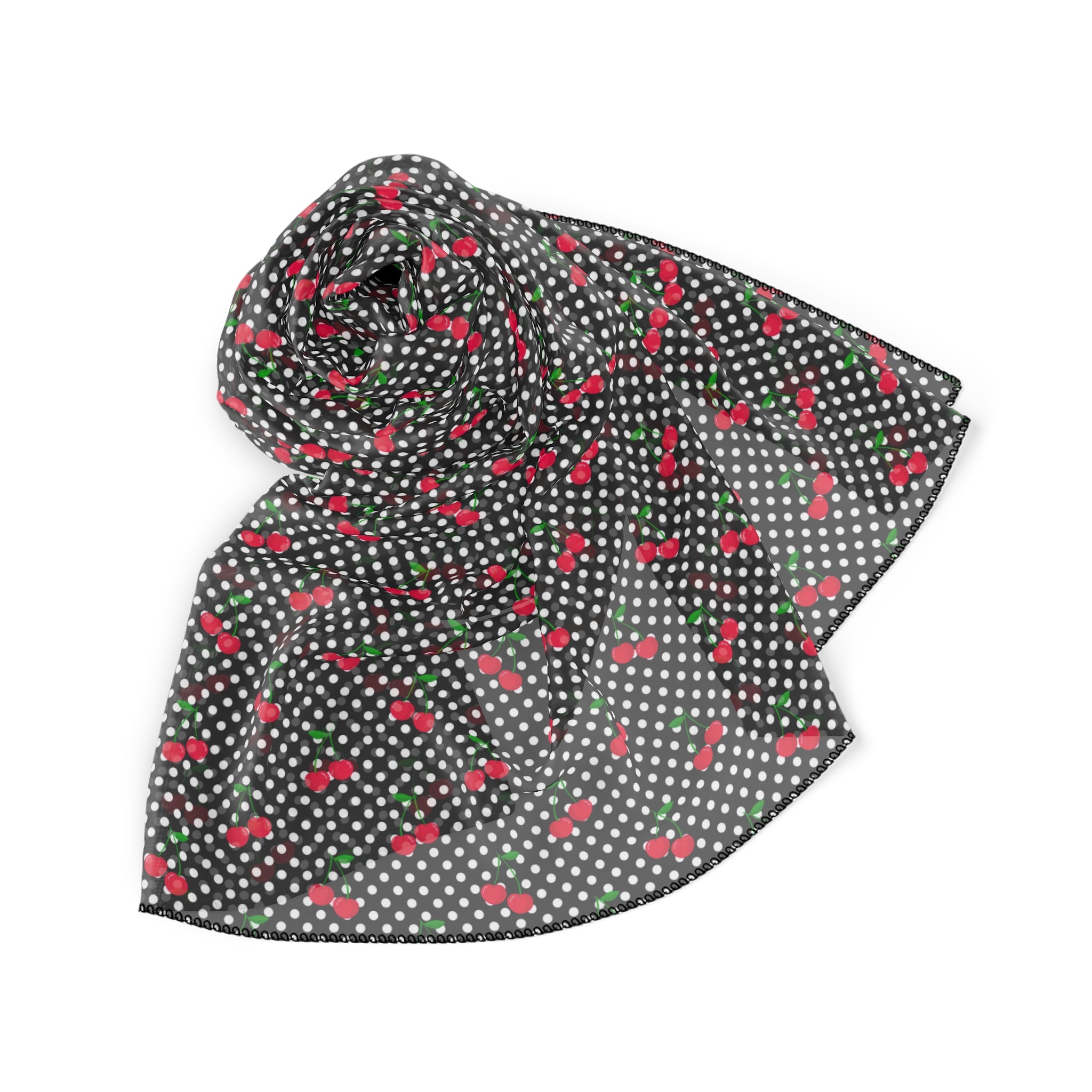 Fruit of the Spirit: Cherry Poly Scarf, Stylish Accessory, Lightweight Shade, Perfect for Gifting, Trendy Women's Fashion
