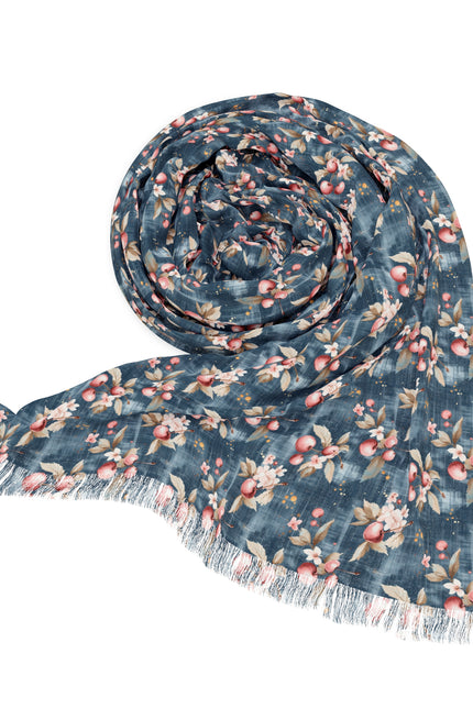 Corquette Cherry Light Scarf, Lightweight Wrap, Elegant Accessory, Ideal Gift for Her, Perfect for Festivals, Travel, or Everyday Wear