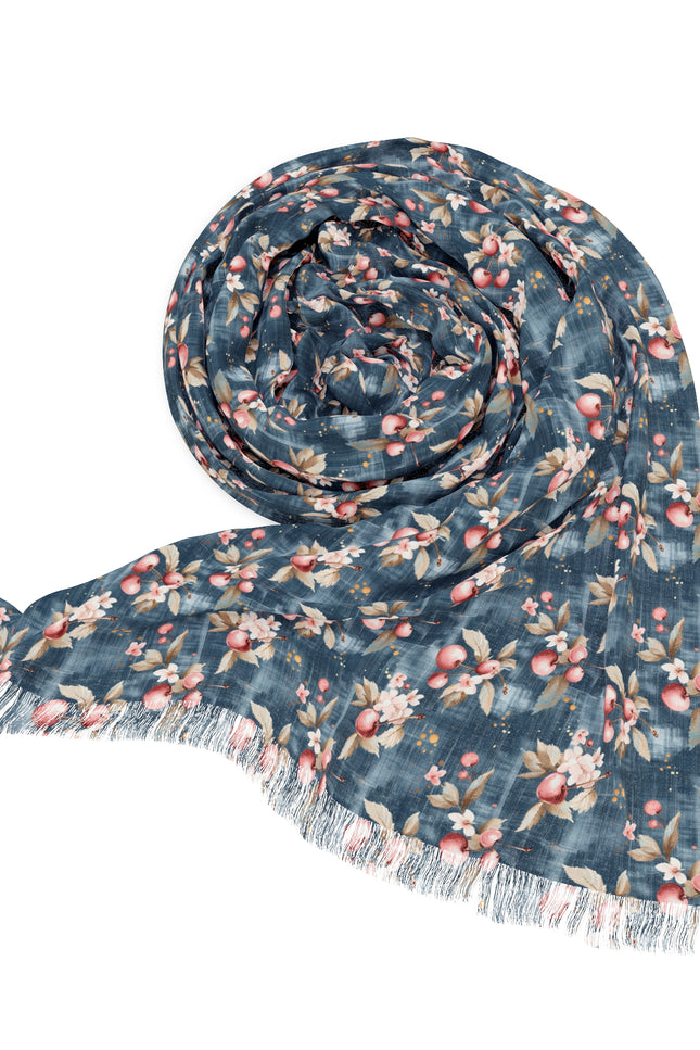 Corquette Cherry Light Scarf, Lightweight Wrap, Elegant Accessory, Ideal Gift for Her, Perfect for Festivals, Travel, or Everyday Wear