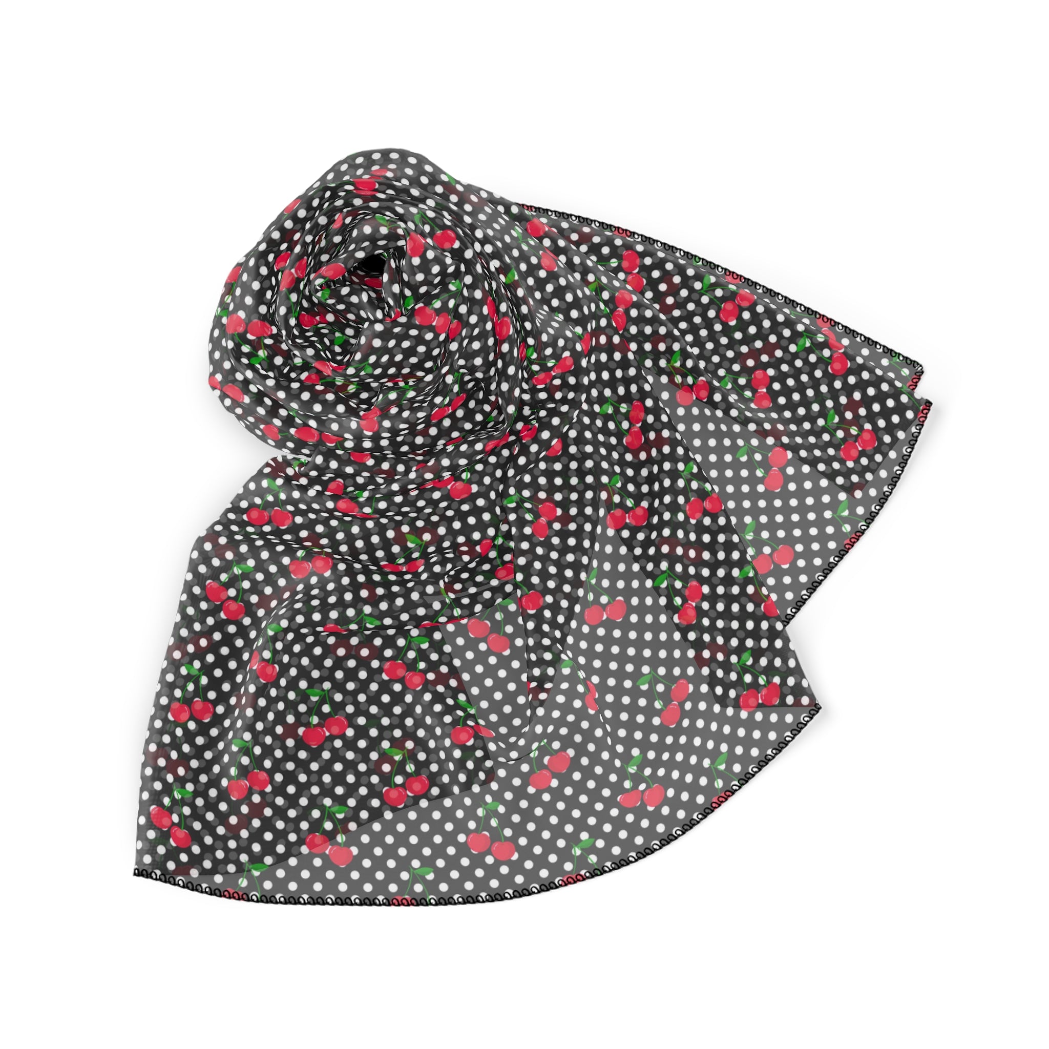 Fruit of the Spirit: Cherry Poly Scarf, Stylish Accessory, Lightweight Shade, Perfect for Gifting, Trendy Women's Fashion