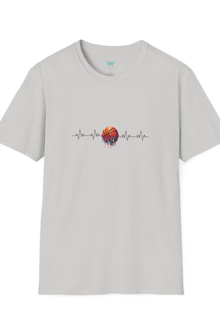 Basketball Heartbeat Unisex T-Shirt | Softstyle Tee for Sports Lovers, Gift for Him or her, Summer Vibes, Festival Wear, Casual Outfit