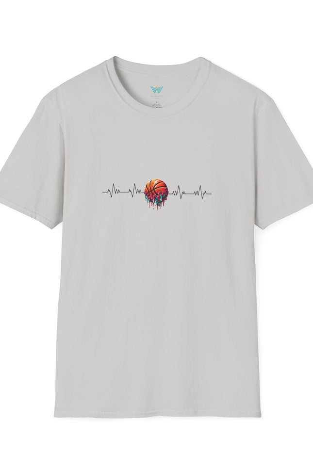 Basketball Heartbeat Unisex T-Shirt | Softstyle Tee for Sports Lovers, Gift for Him or her, Summer Vibes, Festival Wear, Casual Outfit